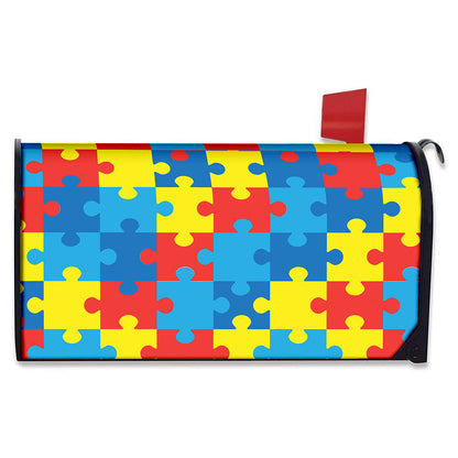 Autism Awareness Pattern Print Mailbox Cover