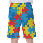 Autism Awareness Pattern Print Men's Beach Shorts