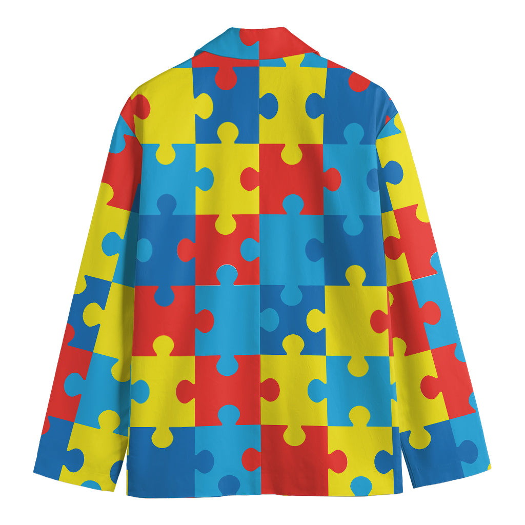 Autism Awareness Pattern Print Men's Blazer