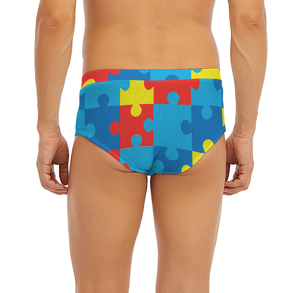 Autism Awareness Pattern Print Men's Briefs