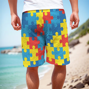 Autism Awareness Pattern Print Men's Cargo Shorts