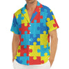 Autism Awareness Pattern Print Men's Deep V-Neck Shirt