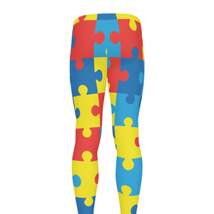 Autism Awareness Pattern Print Men's leggings