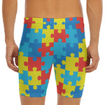 Autism Awareness Pattern Print Men's Long Boxer Briefs