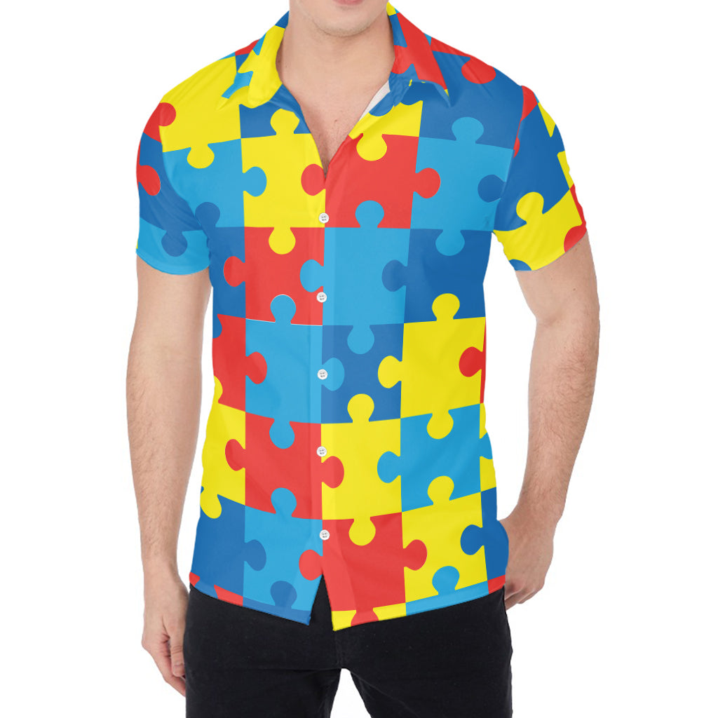 Autism Awareness Pattern Print Men's Shirt