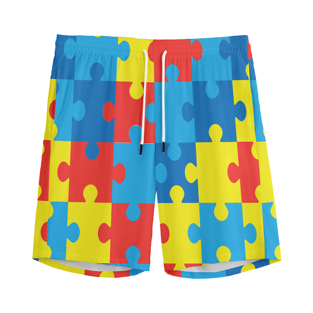 Autism Awareness Pattern Print Men's Sports Shorts