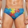 Autism Awareness Pattern Print Men's Swim Briefs