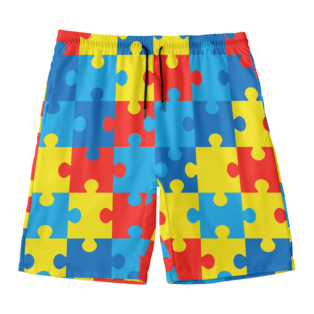 Autism Awareness Pattern Print Men's Swim Trunks
