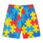 Autism Awareness Pattern Print Men's Swim Trunks