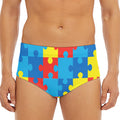 Autism Awareness Pattern Print Men's Triangle Swim Briefs