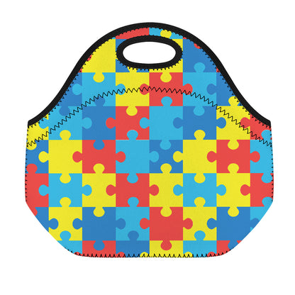 Autism Awareness Pattern Print Neoprene Lunch Bag