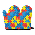 Autism Awareness Pattern Print Oven Mitts