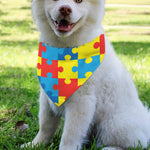 Autism Awareness Pattern Print Over The Collar Dog Bandana