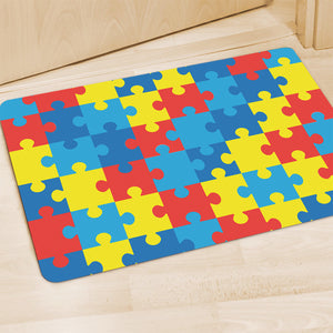 Autism Awareness Pattern Print Polyester Doormat