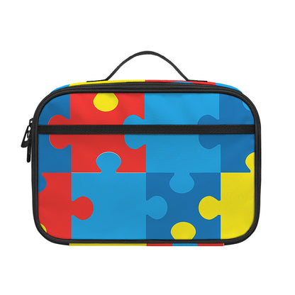 Autism Awareness Pattern Print Portable Lunch Bag