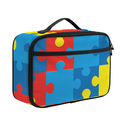 Autism Awareness Pattern Print Portable Lunch Bag