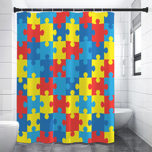 Autism Awareness Pattern Print Premium Shower Curtain