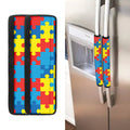 Autism Awareness Pattern Print Refrigerator Handle Covers