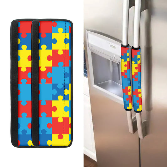 Autism Awareness Pattern Print Refrigerator Handle Covers