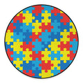 Autism Awareness Pattern Print Round Floor Mat