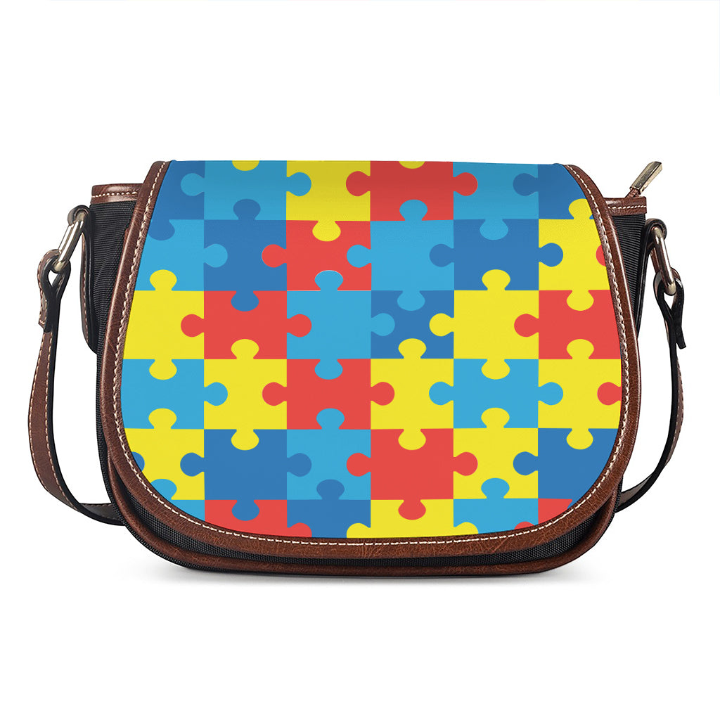 Autism Awareness Pattern Print Saddle Bag