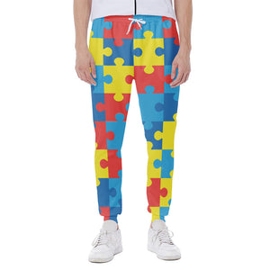 Autism Awareness Pattern Print Scuba Joggers