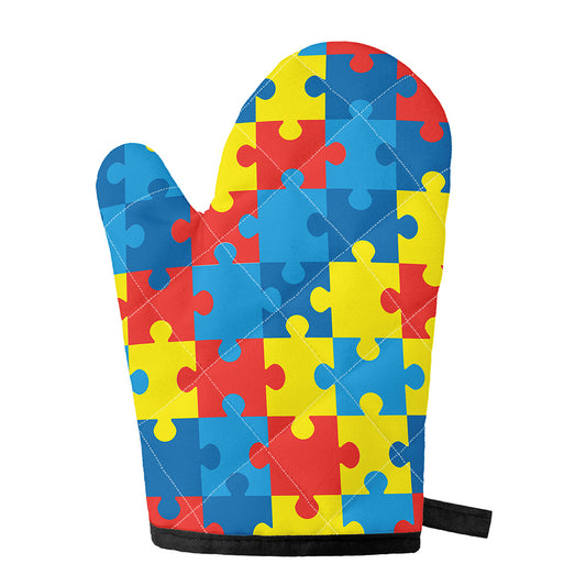 Autism Awareness Pattern Print Single Oven Mitt