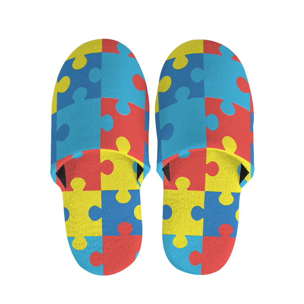 Autism Awareness Pattern Print Slippers