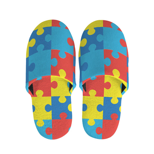 Autism Awareness Pattern Print Slippers