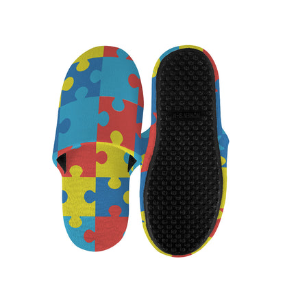 Autism Awareness Pattern Print Slippers