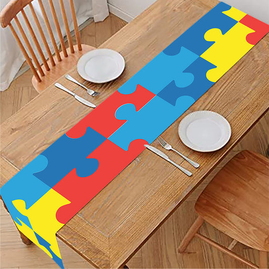 Autism Awareness Pattern Print Table Runner