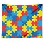 Autism Awareness Pattern Print Tapestry