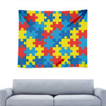 Autism Awareness Pattern Print Tapestry