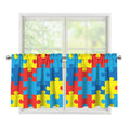 Autism Awareness Pattern Print Tier Curtains
