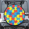 Autism Awareness Pattern Print Tire Cover