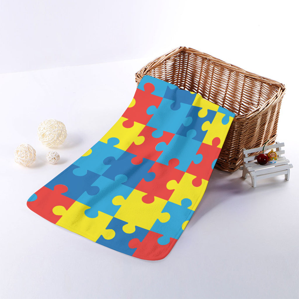 Autism Awareness Pattern Print Towel