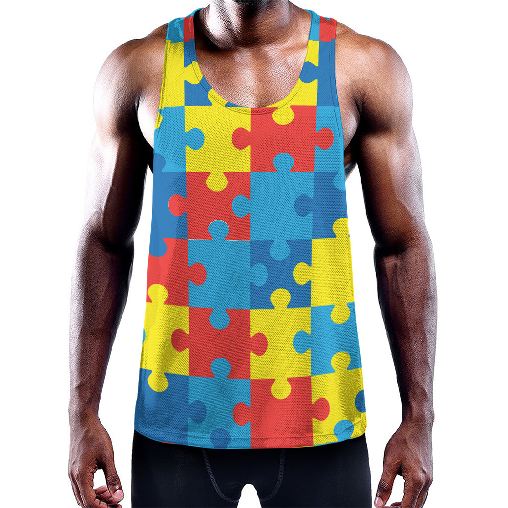 Autism Awareness Pattern Print Training Tank Top