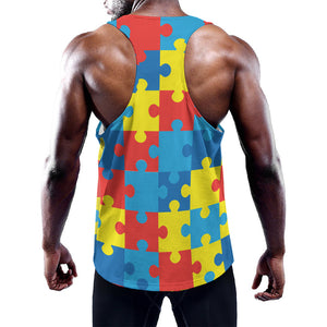 Autism Awareness Pattern Print Training Tank Top