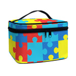 Autism Awareness Pattern Print Travel Makeup Bag