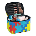 Autism Awareness Pattern Print Travel Makeup Bag