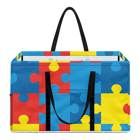 Autism Awareness Pattern Print Utility Tote Bag