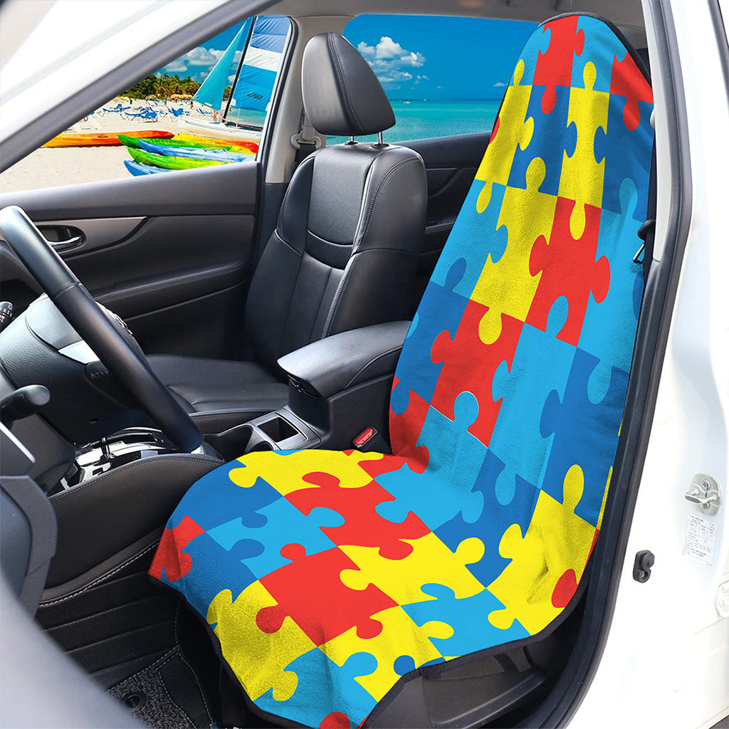 Autism Awareness Pattern Print Waterproof Car Seat Cover