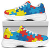 Autism Awareness Pattern Print White Chunky Shoes