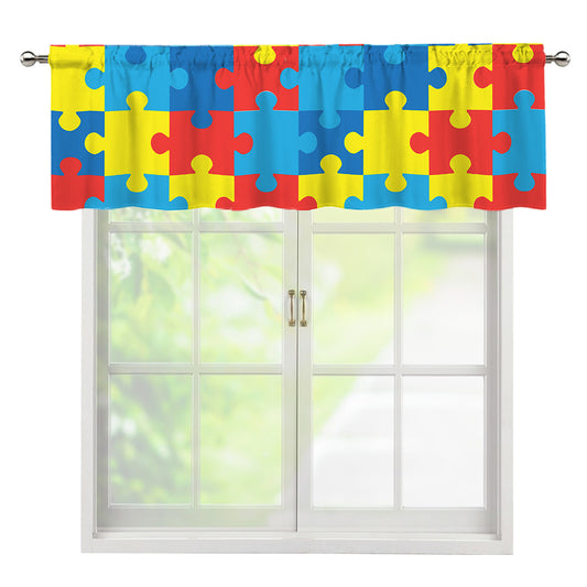 Autism Awareness Pattern Print Window Valance