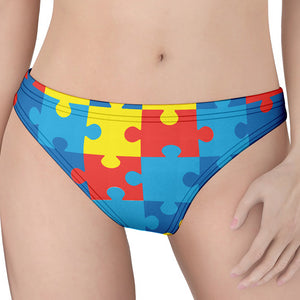 Autism Awareness Pattern Print Women's Thong