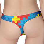 Autism Awareness Pattern Print Women's Thong