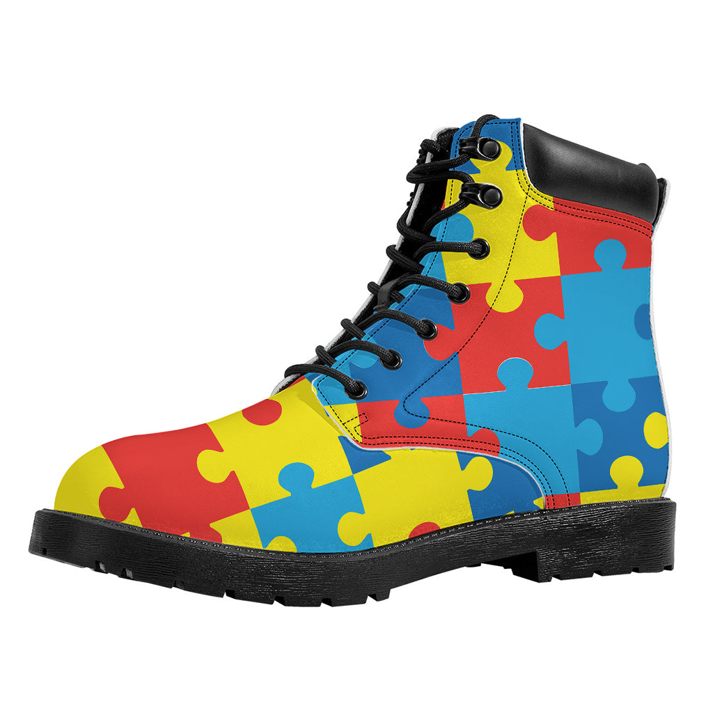 Autism Awareness Pattern Print Work Boots