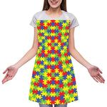 Autism Awareness Puzzle Pattern Print Adjustable Apron
