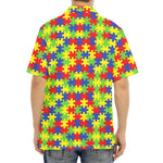 Autism Awareness Puzzle Pattern Print Aloha Shirt