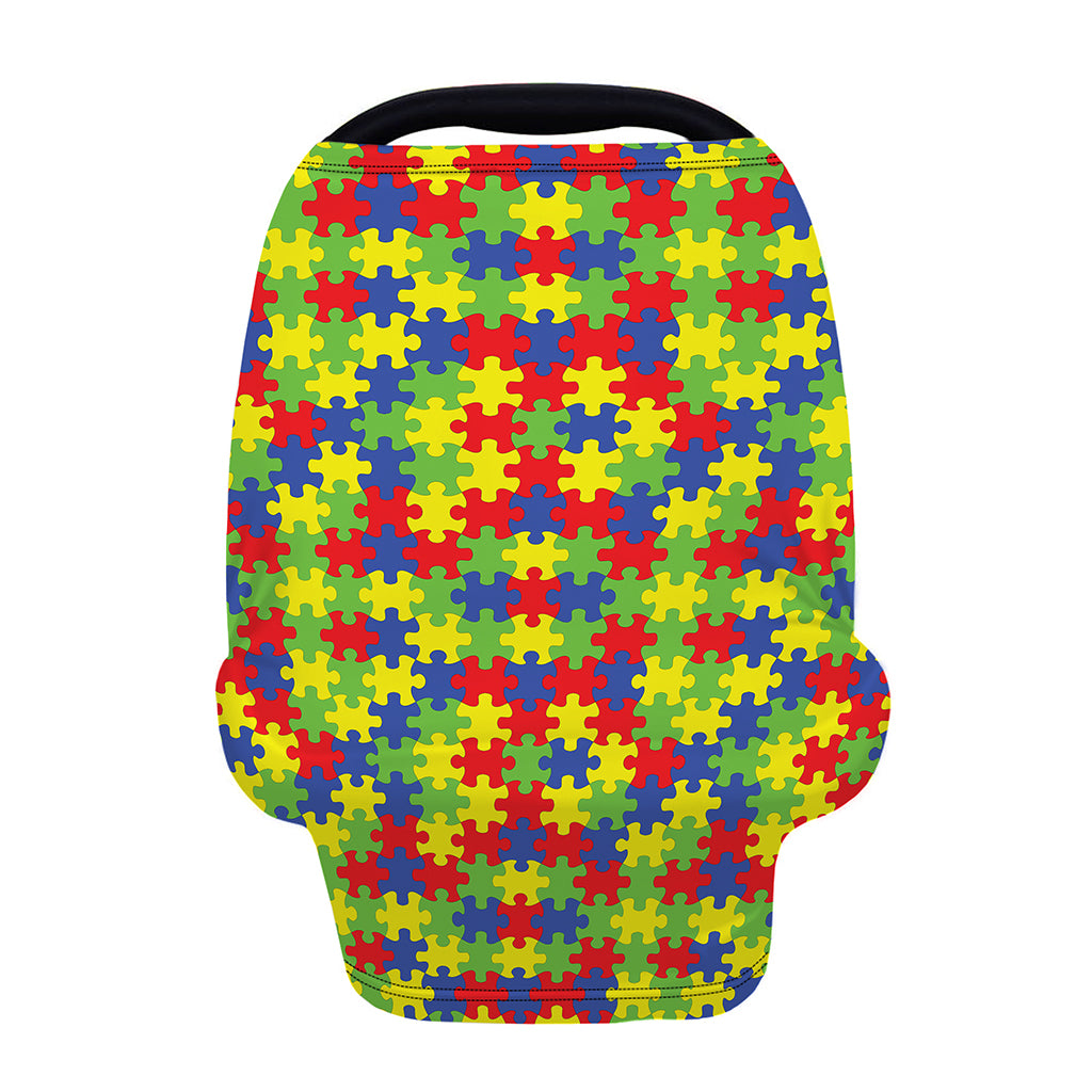Autism Awareness Puzzle Pattern Print Baby Seat Cover